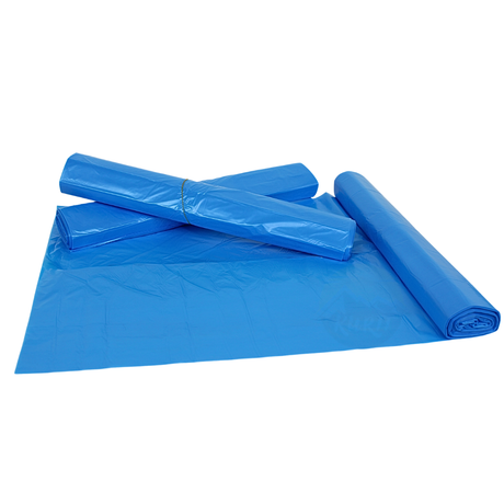 Sacs Poubelle HDPE 70x110cm (120L) Bleus Type 25 En Rouleau | 500 Pièces