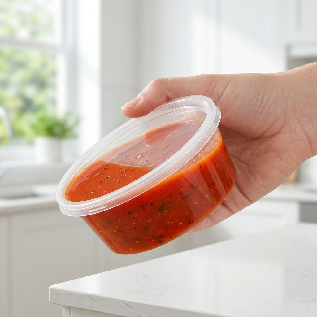 Pots Alimentaires 250ml Transparent Couvercle PP Réutilisable – 50 Pièces | Micro-Ondes Congélateur BPA-free