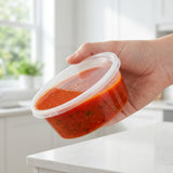 Pots Alimentaires 250ml Transparent Couvercle PP Réutilisable – 50 Pièces | Micro-Ondes Congélateur BPA-free