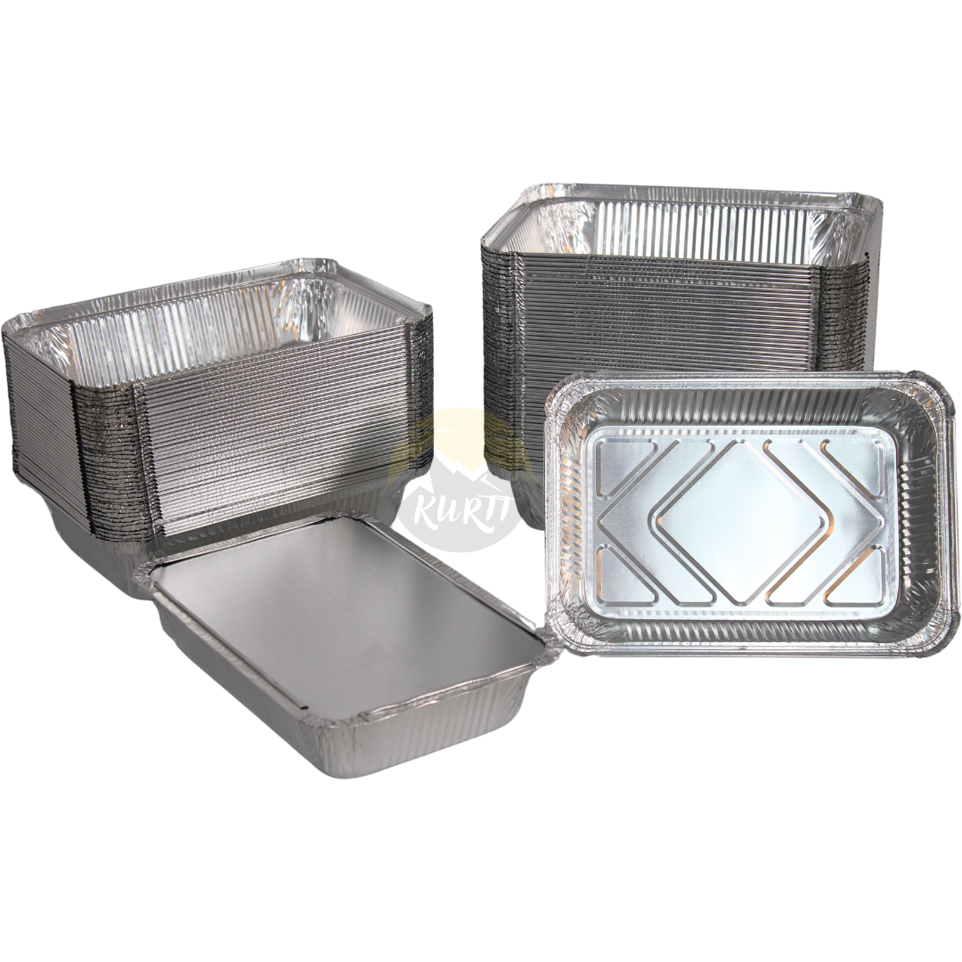 Aluminum tray R1-845L with lids - 100 pieces