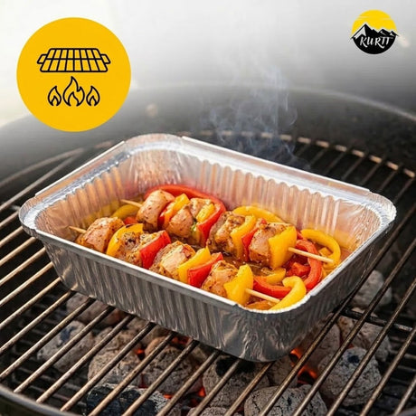 Barquettes Alu 845L 21x14cm avec Couvercle – 100 Pièces | Lasagne Gratin Moussaka Cannelloni