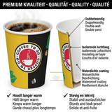 Gobelets Carton Café 200ml Design Coffee To Go – 1000 Pièces | Éco-Contribution Incluse