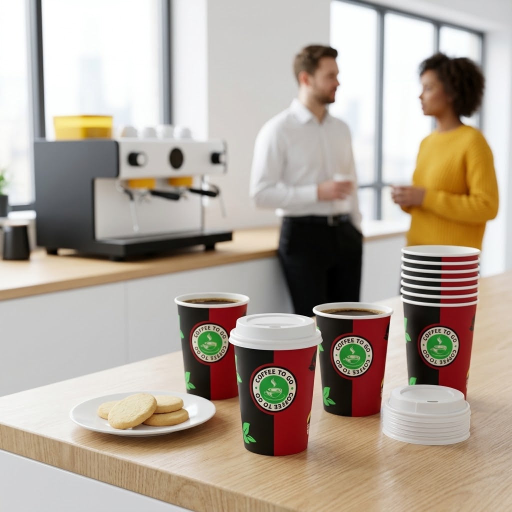 Tasses à café avec couvercle en PP, 0,2L - 500 pièces