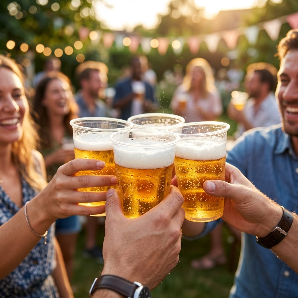 Verres Bière Plastique Grande Pinte 50cl PP – 100/400/800 unités | Gobelet Jetable Festival Terrasse Stade | Sans BPA Incassable