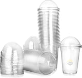 100x Smoothiebekers met Deksel 500ml Transparant Plastic