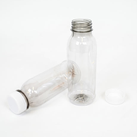 Bouteilles rPET 250ml Bouchon Orange – Jus Smoothie Recyclé | 40 Pièces