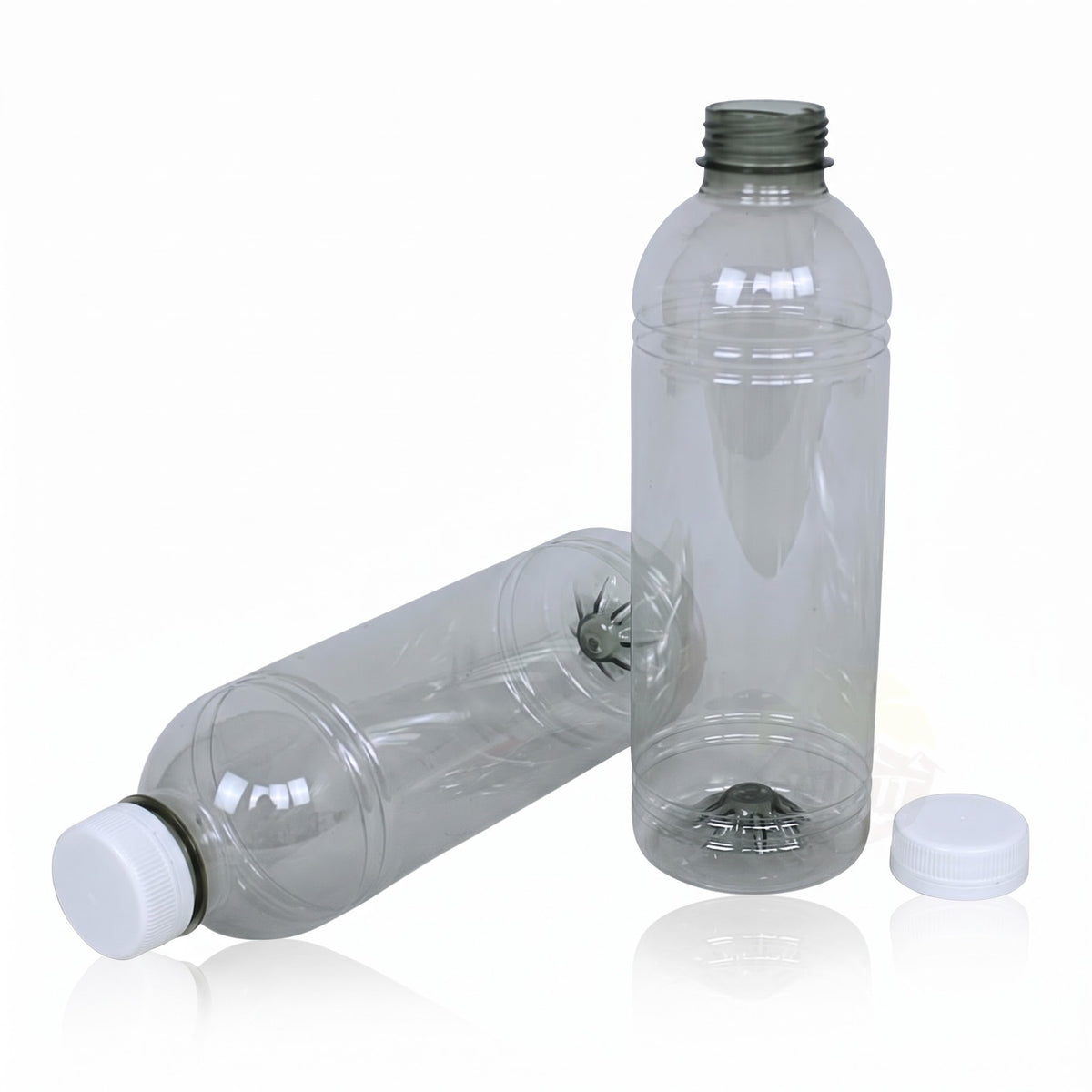 Bouteille Plastique rPET 1000ml Transparente Jus Bouchon Orange | 15 Pièces