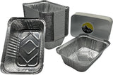 Barquettes Aluminium 650L avec Couvercle 22x13x3,4cm – 100 Pièces | Four Airfryer Barbecue Congélateur