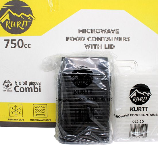 250x Magnetronbakjes met deksel - meal prep bakjes - stevig en flexibel - vershoudbakjes