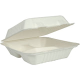 Menu box Sugar cane 3 compartments - 100 pieces