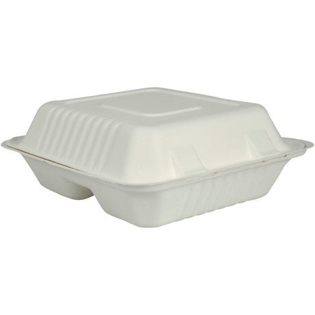Menu box Sugar cane 3 compartments - 100 pieces