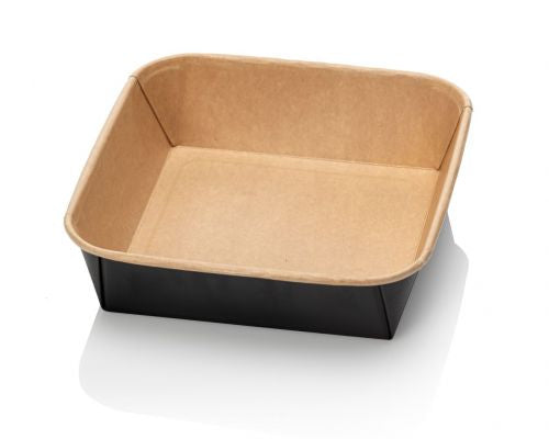 Kraft Salad Bowls with Lids 1000ml - Pack of 50