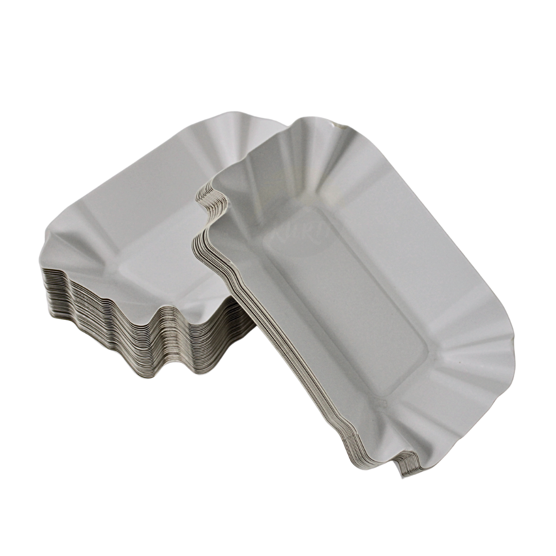 250x Stevig Papieren bord/schaaltje PE gecoat, vetvrij - geschulpt - wegwerp schalen geschikt om snacks op te presenteren - gebaksbordjes - barbecue - evenementen