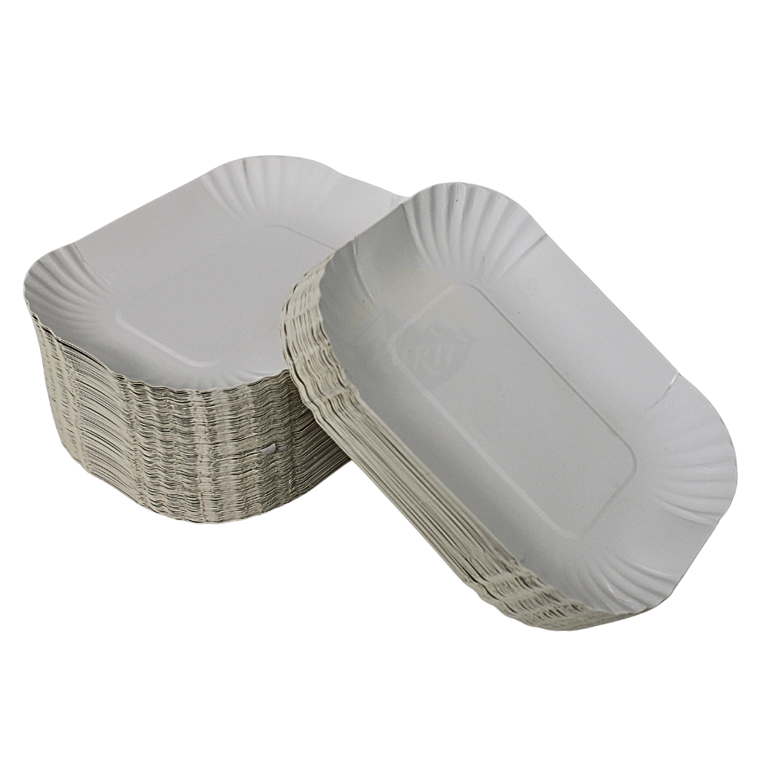 250x Stevig Papieren bord/schaaltje PE gecoat, vetvrij - geschulpt - wegwerp schalen geschikt om snacks op te presenteren - gebaksbordjes - barbecue - evenementen