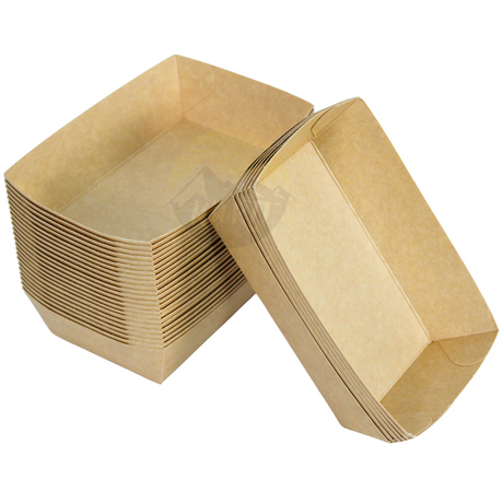 Snackbakjes binnenkant PE gecoat en vetvrij, Frietbakjes, Kraftpapier