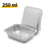  Barquettes Aluminium 250ml avec Couvercle – 100 Pièces | Four Airfryer Barbecue Congélateur