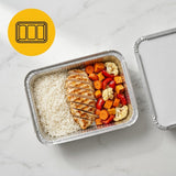 Barquettes Alu XL 861L 22x16cm avec Couvercle – 100 Pièces | Biryani Catering Repas Complet