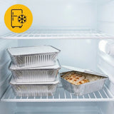 Barquettes Aluminium 450ml 14x12cm Couvercle – 100 Pièces | Four Airfryer Barbecue Congélateur