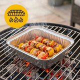 Barquettes Aluminium 450ml 14x12cm Couvercle – 100 Pièces | Four Airfryer Barbecue Congélateur