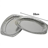 Plat Ovale Aluminium 33 cm – 10 Pièces | Jetable Traiteur Buffet Présentation