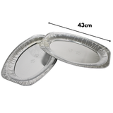 Plat Ovale Aluminium 43 cm – 10 Pièces | Jetable Traiteur Buffet Présentation