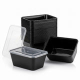 KURTT Boîtes Repas Noires PP Micro-ondes Congélateur 50/100 pièces Meal Prep | 500ml 650ml 750ml 1000ml