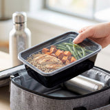 KURTT Boîtes Repas Noires PP Micro-ondes Congélateur 50/100 pièces Meal Prep | 500ml 650ml 750ml 1000ml