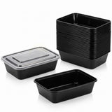 KURTT Boîtes Repas Noires PP Micro-ondes Congélateur 50/100 pièces Meal Prep | 500ml 650ml 750ml 1000ml