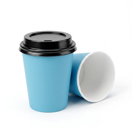 Gobelets Carton Couleur 200ml Orange Rouge Bleu – 100/500/1000 Pièces | Couvercles Éco-Contribution Incluse