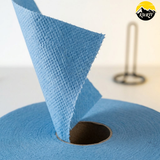 KURTT Bobines d'essuyage industrielles bleues 2 plis 1000 formats – Lot de 2 - HACCP Cuisine Atelier
