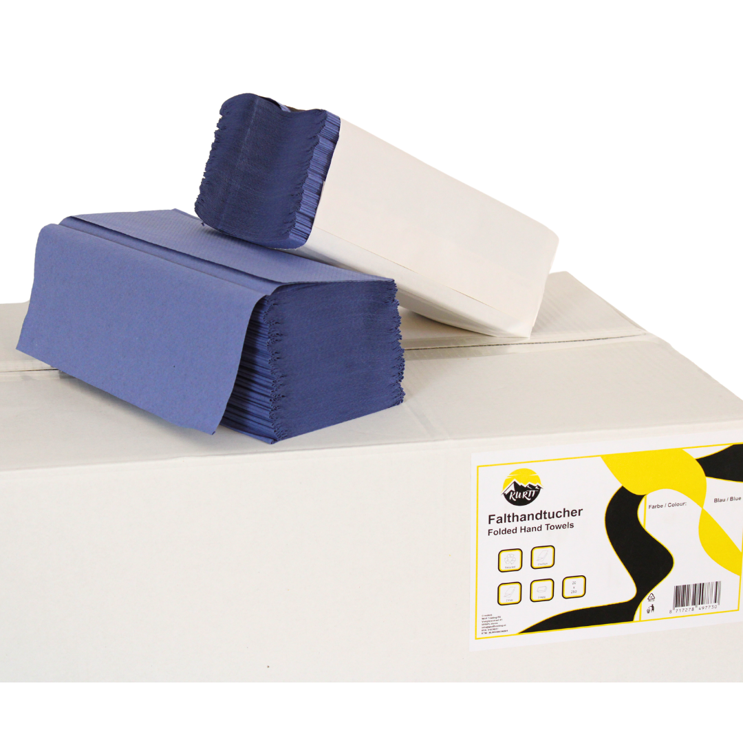 Paper towels Blue 2-ply 23 x 25 cm - 5,000 sheets