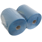 2x blue premium industrial rolls, 1000 sheets per roll, 380M, 37x36 cm, 2-ply perforated paper towels