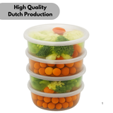 50x Magnetronbakjes inclusief deksels 250ml plastic potjes - vershoudbakjes Geschikt voor Take Away. Herbruikbaar en BPA Vrij