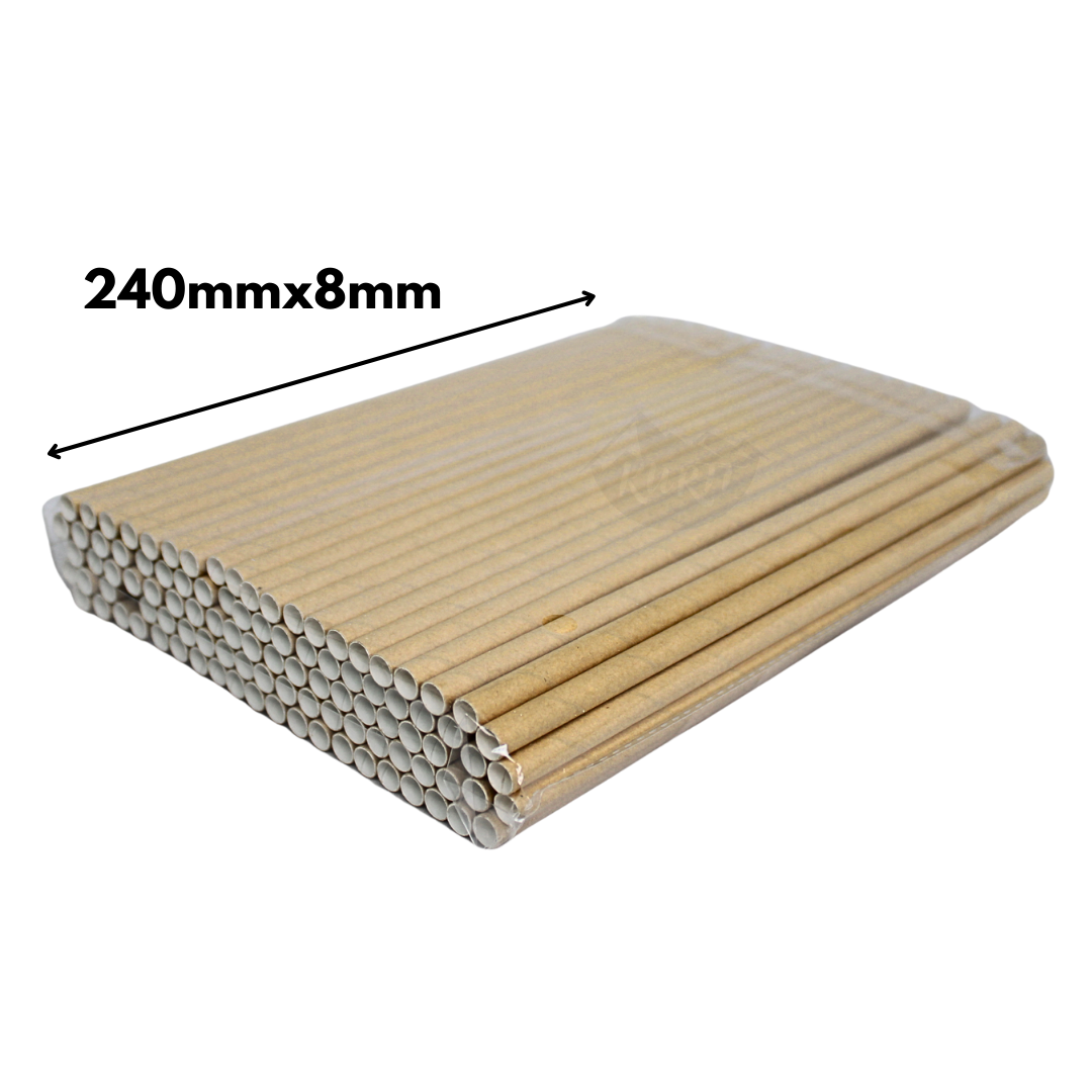 Brown Cardboard Drinking Straws - 500 pieces