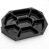 Plat Traiteur Catering 7 Compartiments Octogonal Noir Avec Couvercle | 10 Pièces