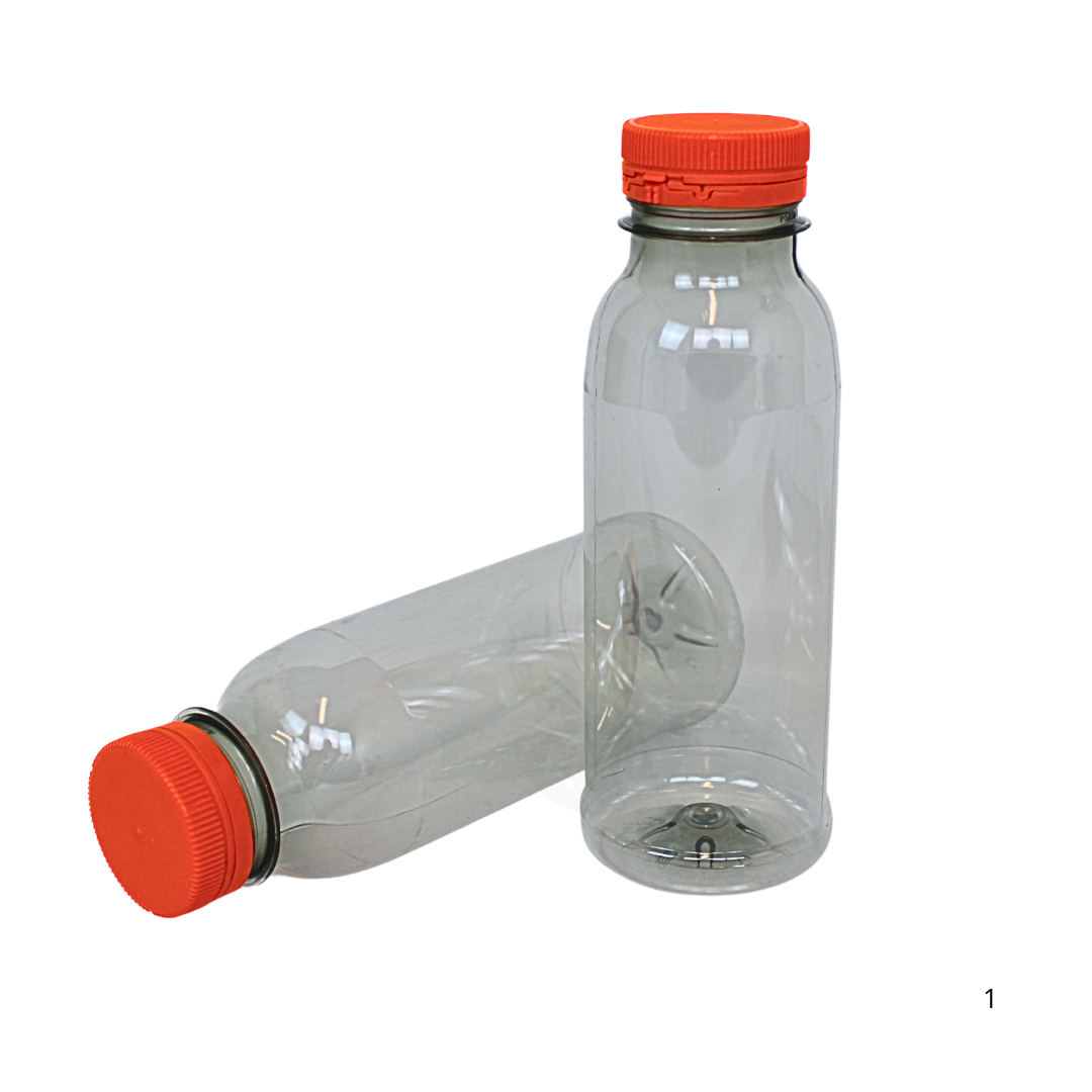 rPET Flesje 500ml met Oranje Dop | BPA-vrij & Voedselveilig - 25 stuks
