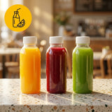 Bouteilles rPET 330ml Bouchon Orange – Jus Smoothie Recyclé | 35 Pièces
