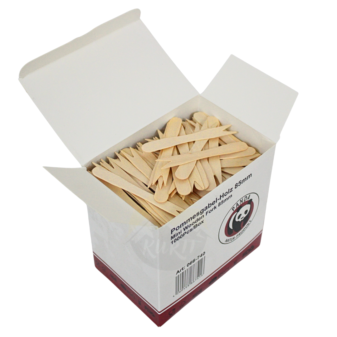 Fries fork 85 mm wood - 1000 pieces