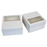 Gebaksdoos met venster wit 19x19x5 cm – 300 stuks | Doos voor 4 gebakjes & bento cake