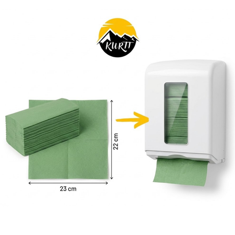 Essuie-tout vert 1 pli 25 x 23 cm - 5 000 feuilles