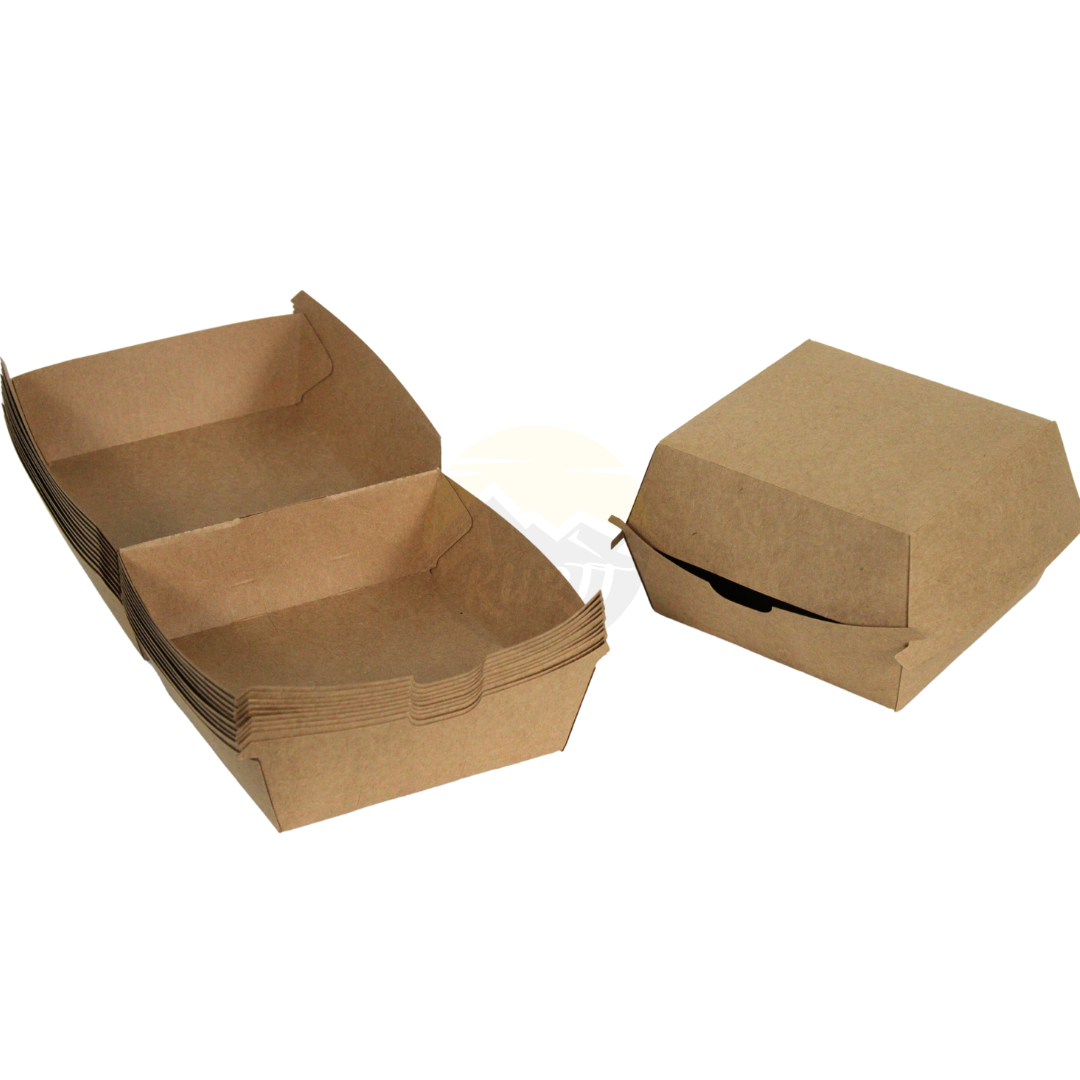 Hamburger box MEDIUM kraft - 100 pieces
