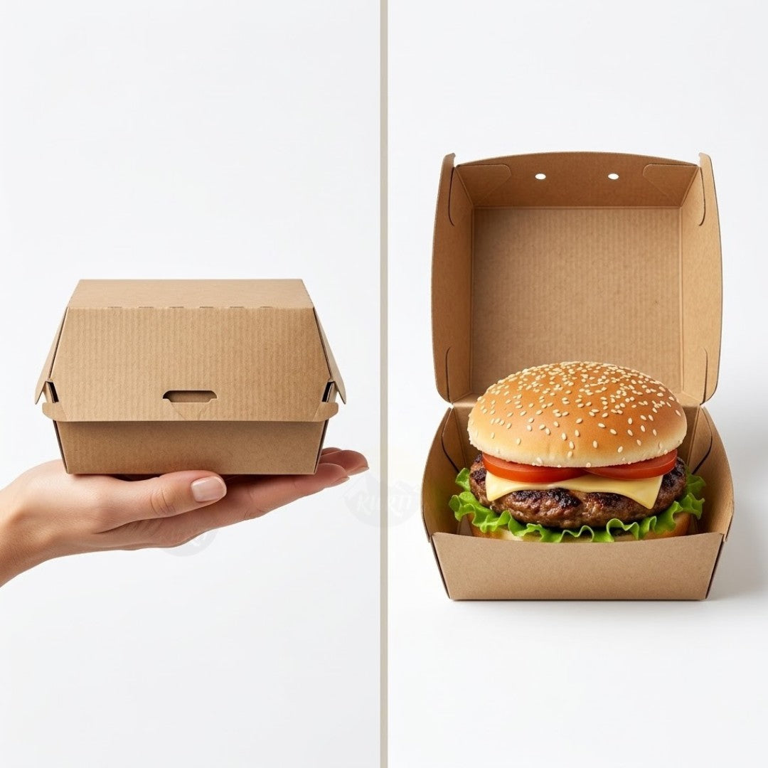 Boîtes Burger Kraft BIO M/L | 50/100/200 Pièces Smash Burger