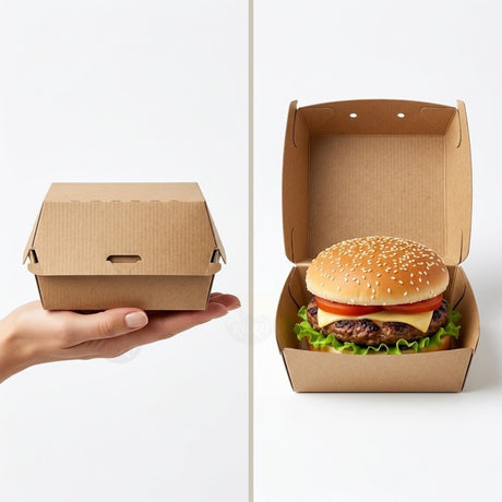 Boîtes Burger Kraft BIO M/L | 50/100/200 Pièces Smash Burger