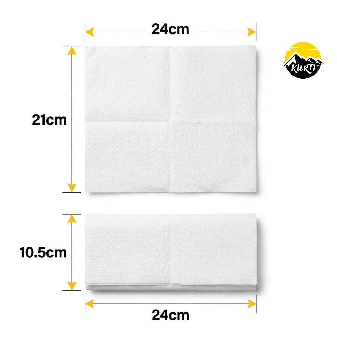 KURTT Essuie-Mains Papier Pliage Z 2 Plis Cellulose Blanc – 3200 Feuilles | Distributeur Sanitaire Professionnel