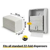 KURTT Essuie-Mains Papier Pliage Z 2 Plis Cellulose Blanc – 3200 Feuilles | Distributeur Sanitaire Professionnel