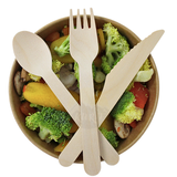 3000x houten bestekset mes - lepel - vork, Stevig wegwerp servies