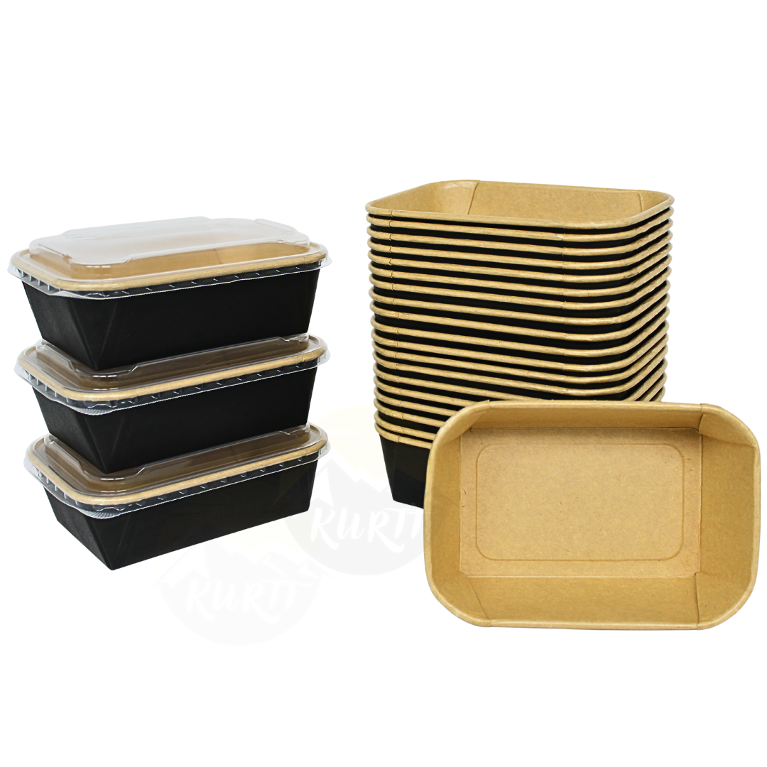 Kraft microwave containers 750ml - 50 pieces