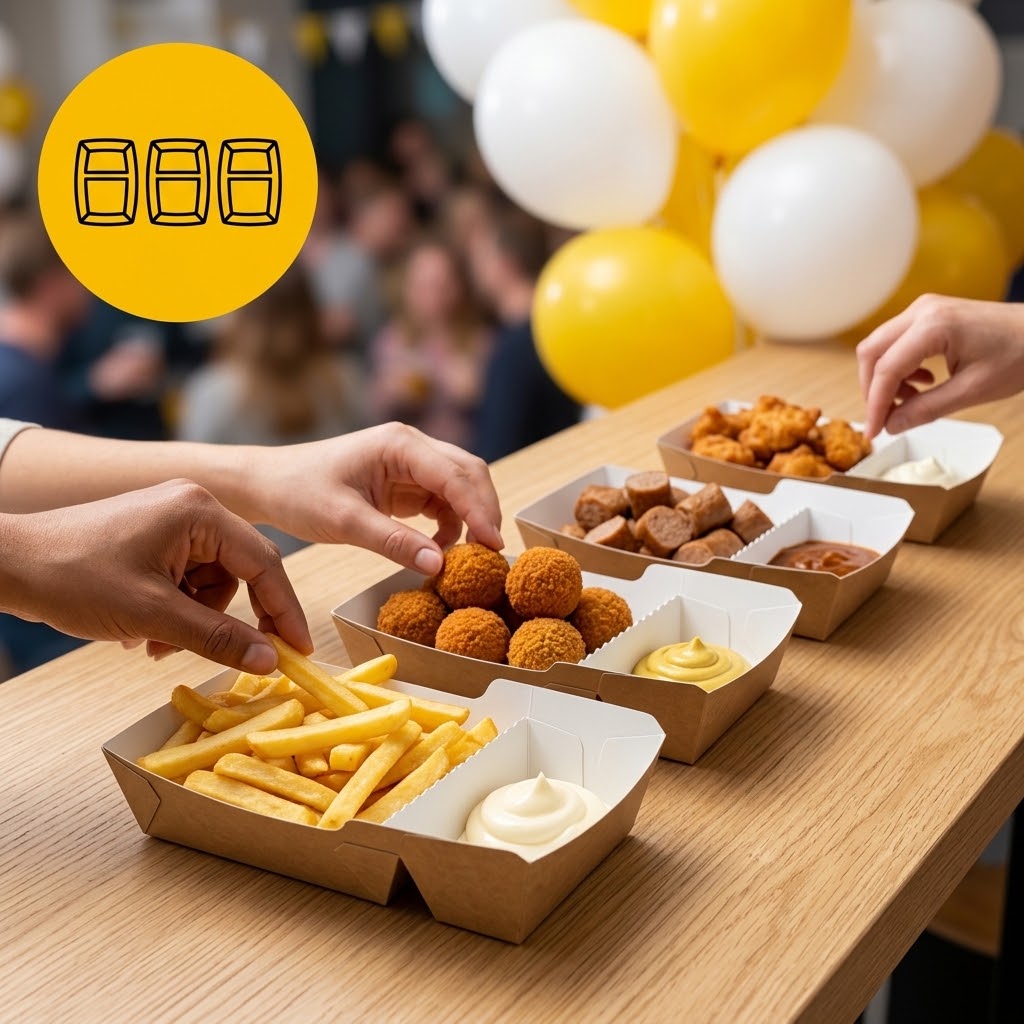 Frietbakjes met Sausvak A20 (A14+1) Karton Kraft/Wit – 170 × 85 × 40 mm | Groot
