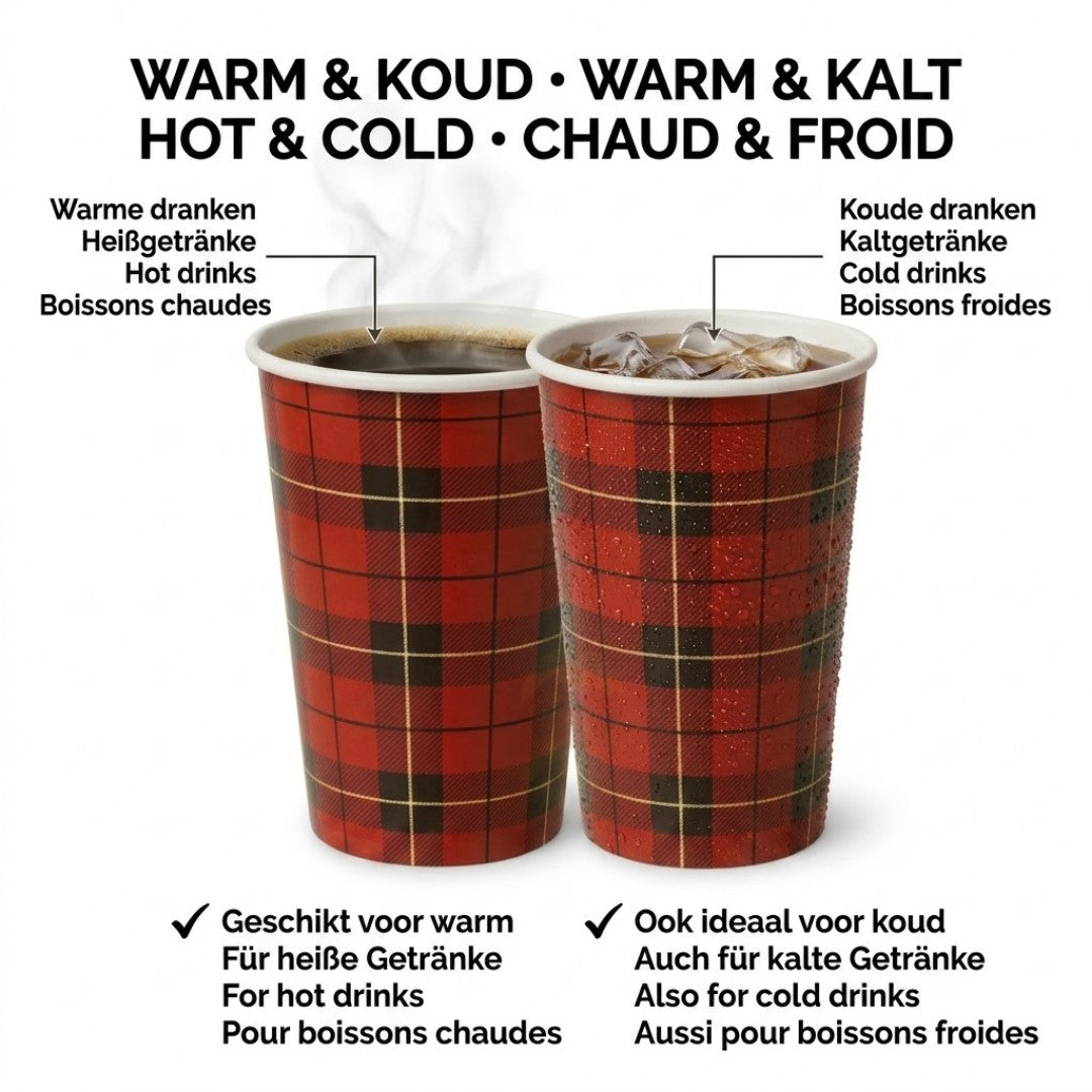 2500x 7.5oz/180ml, Tasses à café à emporter - carton 'diamant écossais'