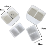 Magnetronbakjes 2-vaks met deksel 100 stuks - meal prep bakjes - stevig en flexibel - vershoudbakjes - wit